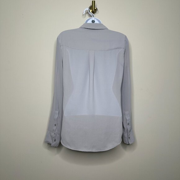 Express Grey The Portofino Shirt Button Front Women's XS - Picture 3 of 4